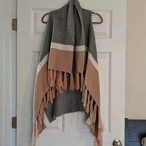 Poncho style vest sweater